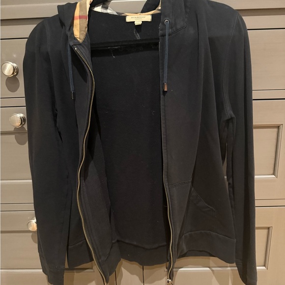 Burberry London Black and Plaid Zip Up Hoodie Womens Large - Picture 6 of 6